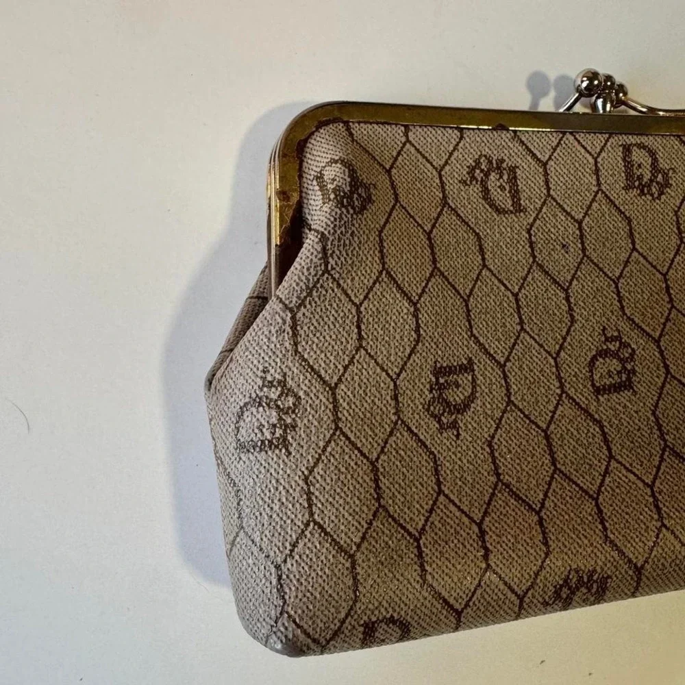 Christian Dior Honeycomb Clutch Leather